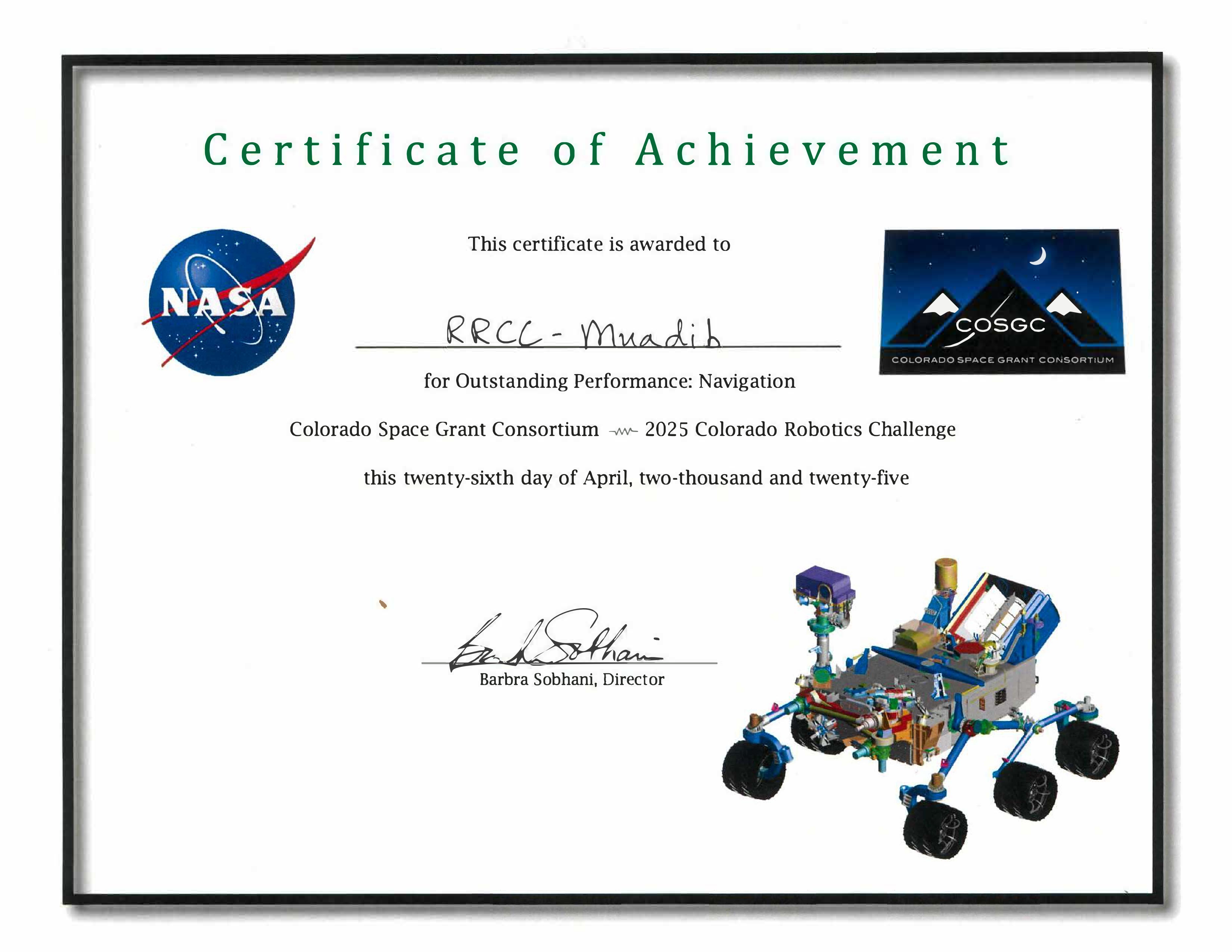 2025 Robotics — Outstanding Navigation
