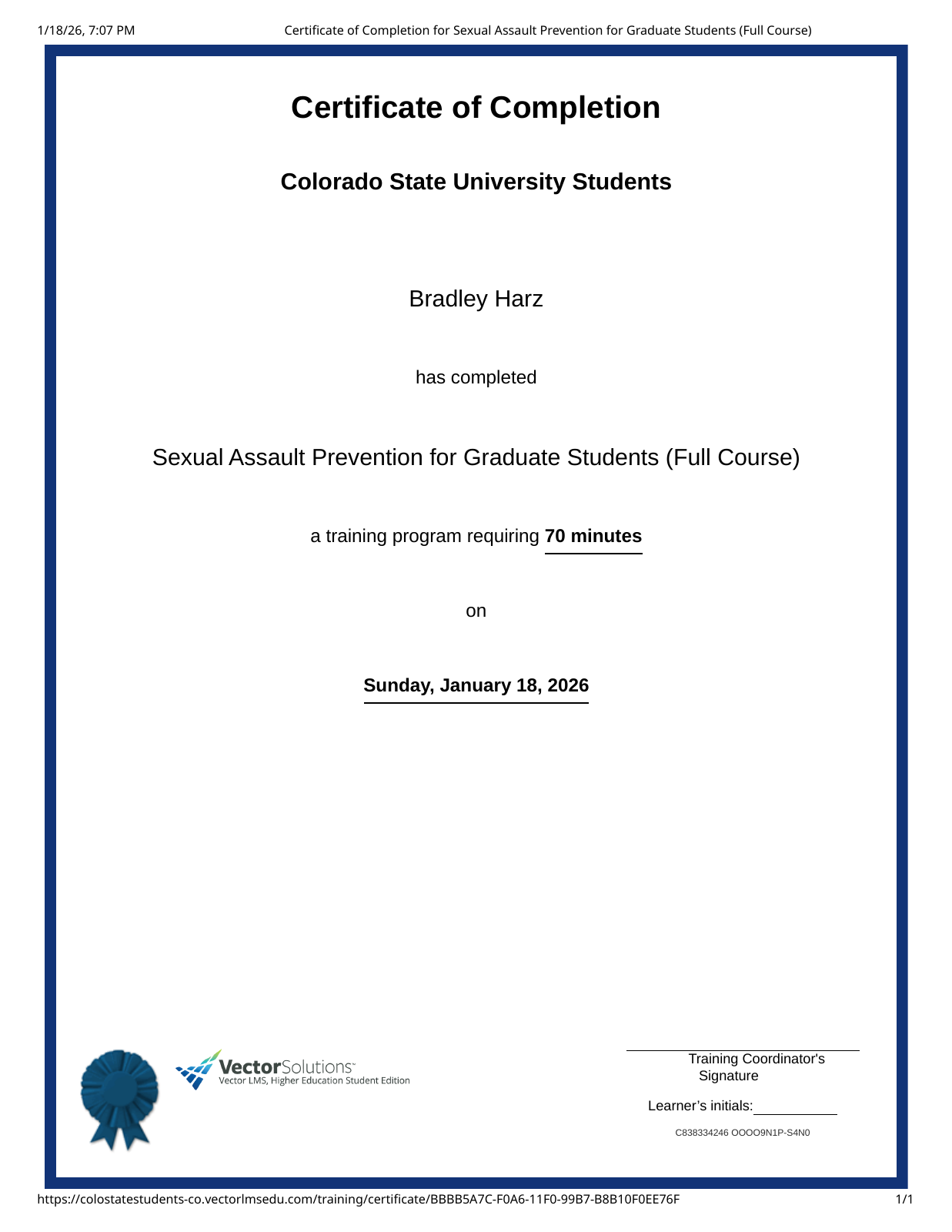 Sexual Assault Prevention for Graduate Students — Full Course