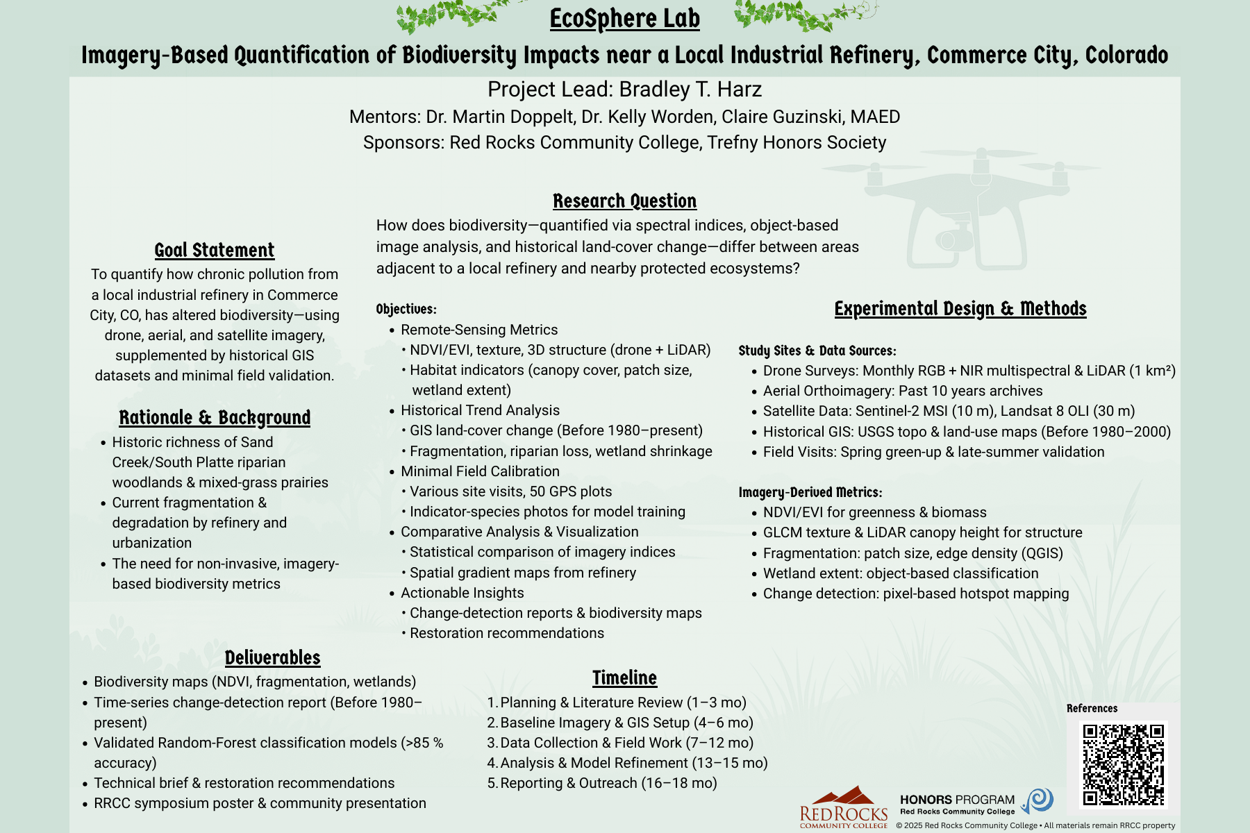 Full archival poster: Imagery-Based Quantification of Biodiversity Impacts near a Local Industrial Refinery, Commerce City, Colorado